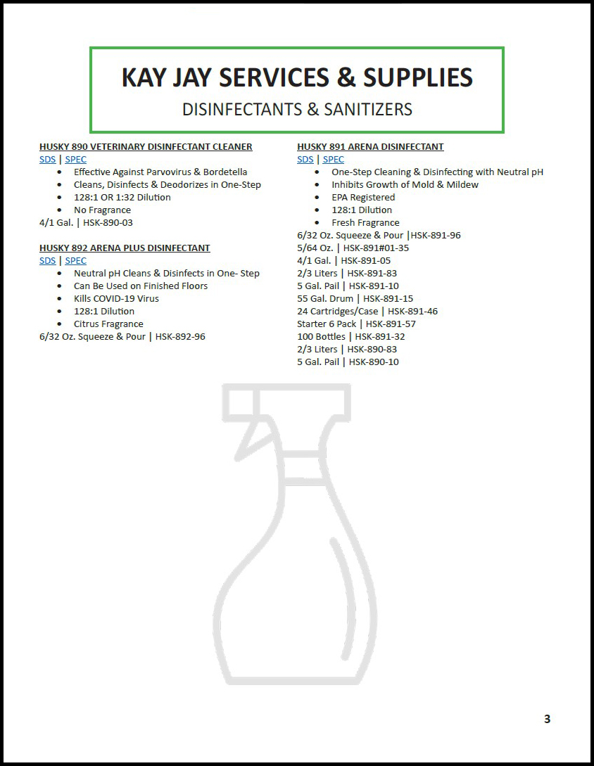 New Disinfectants (Pg. 3)