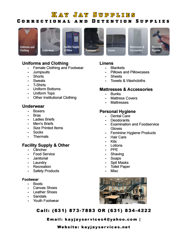 Correctional and Detention Supplies